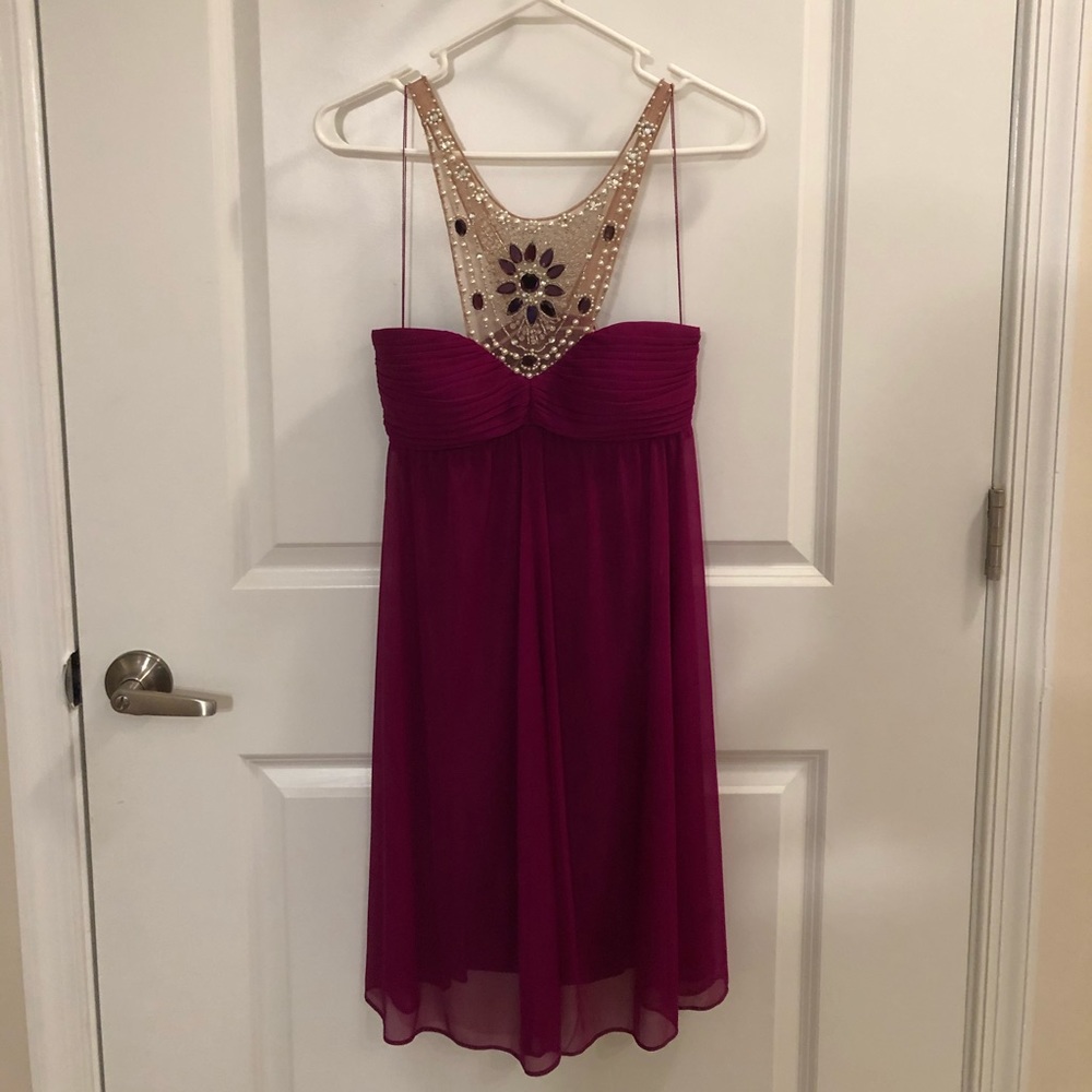 Plum Beaded Cache Dress